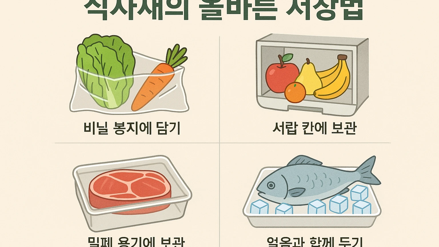 식자재별 보관 기간과 방법 완벽 정리